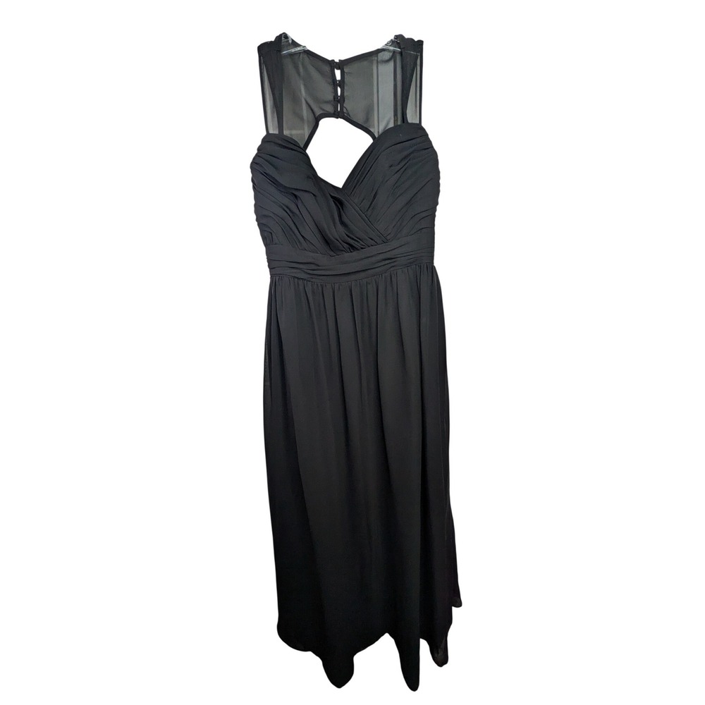 Alfred Angelo Women's Maxi Dress UK 11 US 6 Black Zipper Buttons Wedding Classy‎